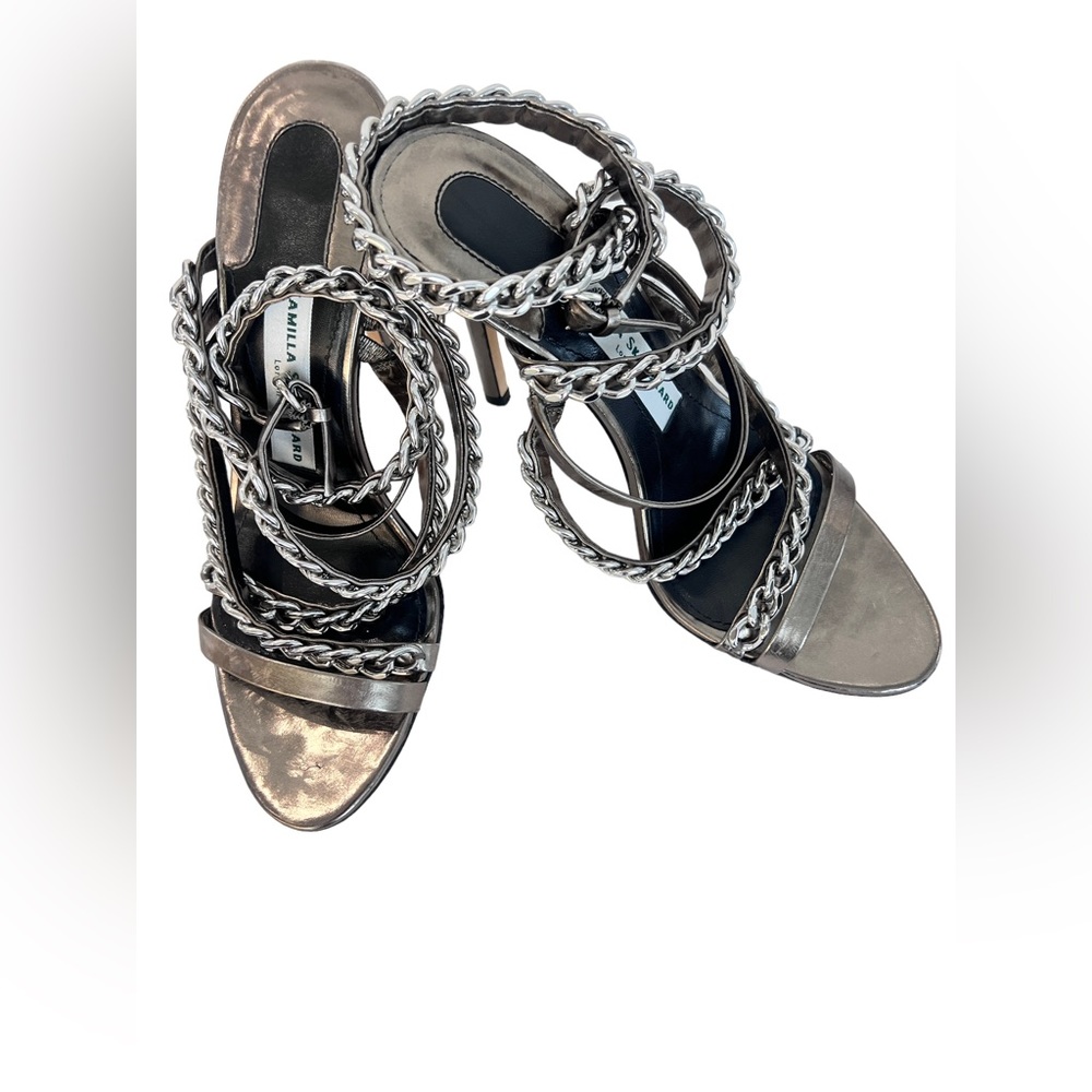 Camilla Skovgaard Chain link ankle strap sandals
